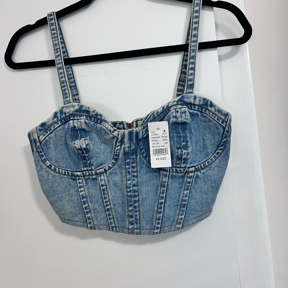 NWT PacSun Denim Corset top